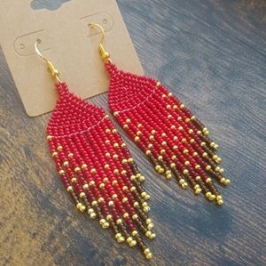 Handmade Valentine's Day Fringe Earrings